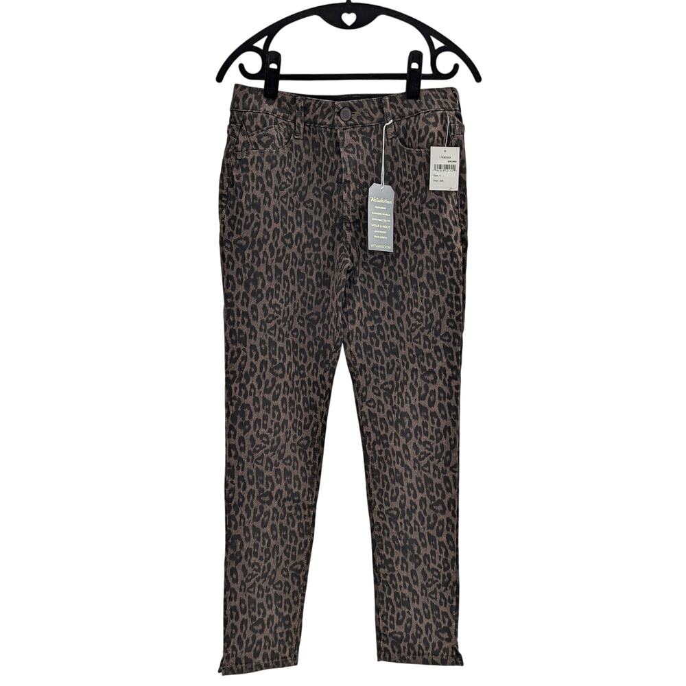 Wit & Wisdom Jeans Ab Solution Leopard Print High Rise Pants Size 0 - Picture 3 of 13